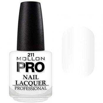 Esmalte de Uñas Mollon Pro Endurecedor Larga Duración Color 211 Elegancia Blanca 15 ml