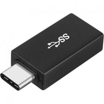 Adaptador USB-A Hembra a USB-C Macho Ultra-Compacto Negro