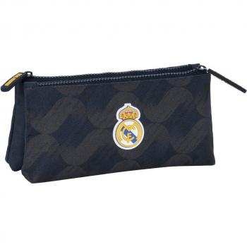 Estuche de Viaje Doble Real Madrid en Color Azul Marino con Diseño Oficial
