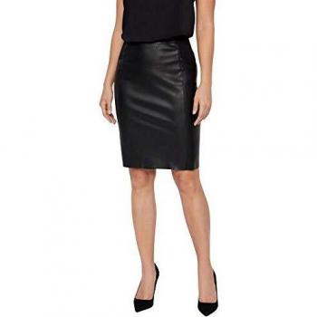 Vero Moda Women's High-Waisted Coated Mini Skirt - Black