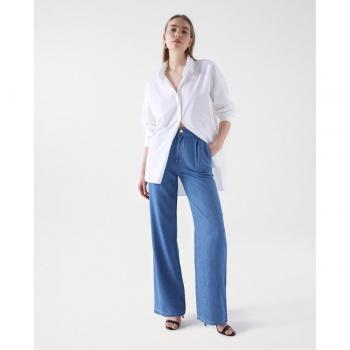 Pantalón recto de mujer de tiro alto en lightdenim Salsa Jeans