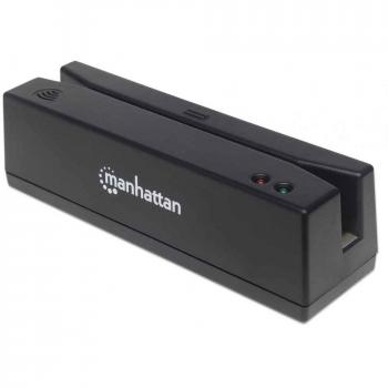 Manhattan USB-A Magnetic Strip Card Reader, Triple Track Reader, Keyboard Wedge Decoder, Cable 1.5m, Black, Three Year Warranty
