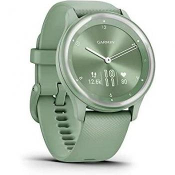 GARMIN 010-02566-03 vivomove Sport Smartwatch with Silicone Band (Cool Mint Case, Silver Accents)
