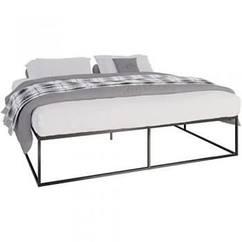 Cama de metal Scala Negra 200x200 cm con somier y capacidad de carga de 320 kg