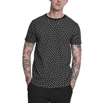 Urban Classics Allover Logo T-Shirt for Men in Large Sizes