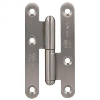 Pernio Izquierdo de Acero Inoxidable 18/8 Cepillado 52x95 mm