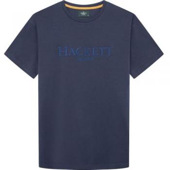 Camiseta de hombre Heritage de Hackett, manga corta, logo bordado, color marino, algodón