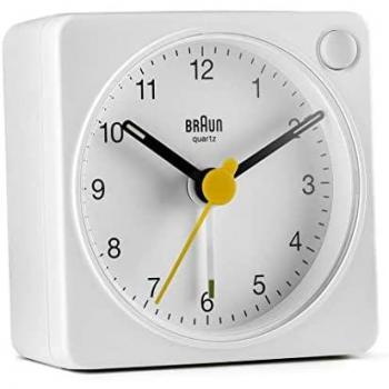 Braun BC02XW Despertador de Cuarzo Analógico Blanco con Interruptor de Luz
