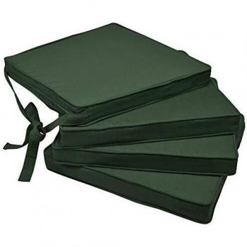 Set de 4 Cojines para Sillas Loft SK - Cojines Elegantes y Modernos Verde Oscuro 45x40x5 cm - Comodidad y Estilo