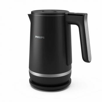 Hervidor de agua Philips HD9396/90, 2200 W, 1.7 L, Acero inoxidable para uso alimentario, Negro, Doble pared