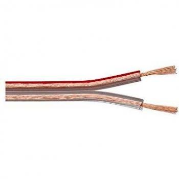 Cable de altavoz transparente CU 10 m, sección 2 x 0,75 mm²