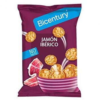Bicentury Mini Tortitas de Maíz Producto de Aperitivo, Sabor A Jamón Ibérico, 70g