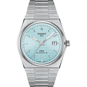 Tissot PRX Powermatic 80 Men's Watch, 40mm, Light Blue Dial, Stainless Steel Case and Bracelet, Automatic Movement, Water Resistance up to 100m
