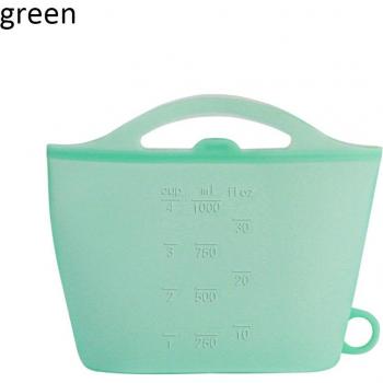 Bolsa de Alimentos de Silicona Reutilizable 1000ML con Cierre Ziplock, A Prueba de Fugas y Apta para Microondas