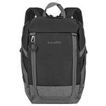 Mochila Travelite Basics 35 cm, 14 Litros, Negro/Grey, Ideal para Viajes y Actividades Deportivas