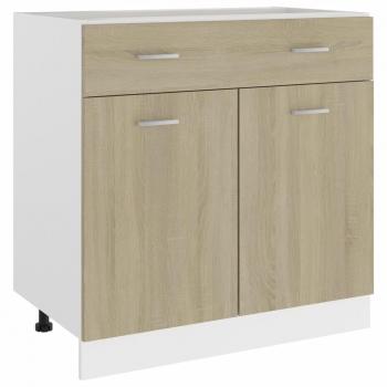 Armario de cocina aglomerado roble sonoma 80x46x81,5 cm con cajón inferior móvil