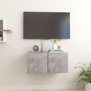 vidaXL Mueble de salón colgante 60x30x30 cm en color gris hormigón, ideal para TV, con diseño moderno y funcionalidad práctica