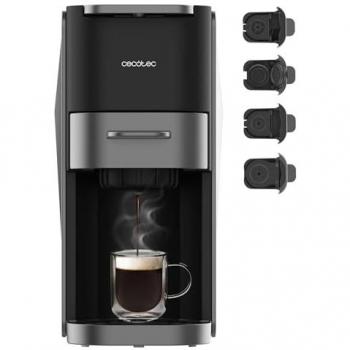 Cecotec Cafetera de cápsulas FreeStyle Compact Dark - Cafetera expresso para café molido y cápsulas, multicápsula 4 en 1, apta para café molido Dolce Gusto, Nespresso, ESE