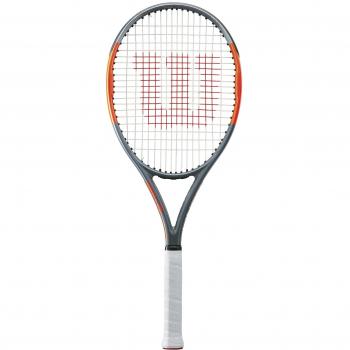 Wilson Raqueta de tenis unisex, Para jugadores de fondo, Para principiantes y jugadores intermedios, Burn Team 100 Lite, Medida 0, Gris/Naranja, WRT73890U0