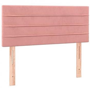 Cabecero con LED de terciopelo rosa 100x5x78/88 cm