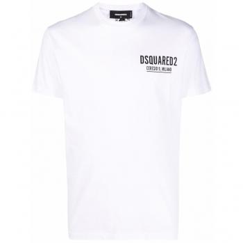 Dsquared2 Men's Logo Cotton T-Shirt, White, Size 3XL, S71GD1116S23009 Color 100