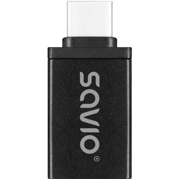 Adaptador de Datos y Video Savio AK-80 USB-A 3.1 a USB-C 3.1 Negro