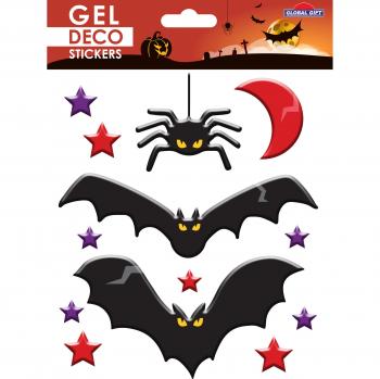 Pegatinas Gel Deco Halloween Murciélagos Global Gift Negro