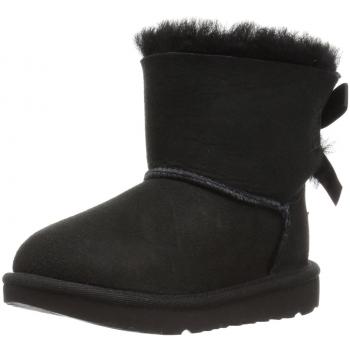 UGG Kids Mini Bailey Bow II Classic Sheepskin Boots in Black