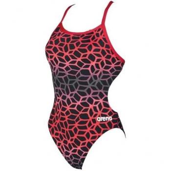 Arena Polycarbonite Ii Challenge Back One Bañador 1 Pieza, Mujer, Rojo,Negro, UK-34