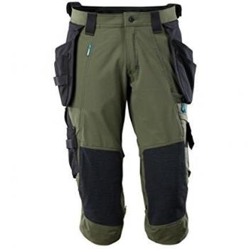 Pantalones Pirata Stretch 3/4 con Bolsillos Colgantes - Verde Musgo C42