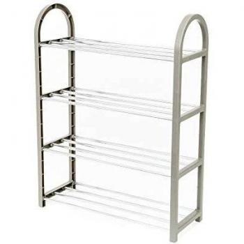 Compactor RAN8940 Zapatero con 4 Estantes, Polipropileno, Gris, 49.5 x 18.4 x 65 cm