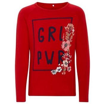 Name it - Camiseta de manga larga con estampado, color rojo, talla 98