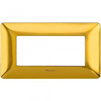 Placa Galvánica BTicino Matix 4 Módulos Oro Satinado