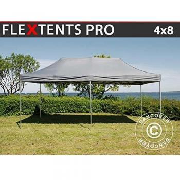 Carpa Plegable Rápida FleXtents PRO 4x8m Gris Impermeable