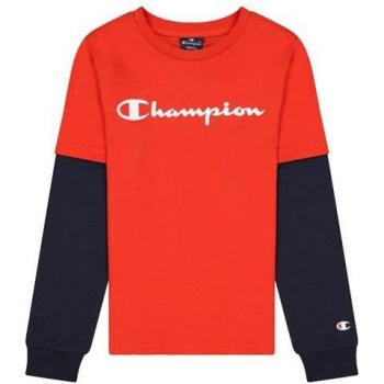 Camiseta Champion Manga Larga Niño Rojo y Azul