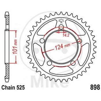 CORONA 42 DENTI PASSO 525 ARGENTO DIAM.INT. 101 - CERCHIO FORI 124