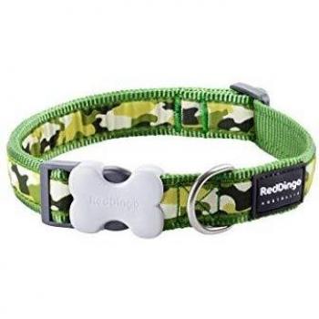 Red Dingo - Collar Camuflaje Verde para Perro [Dimensiones: 2,5 x 41-63 cm]