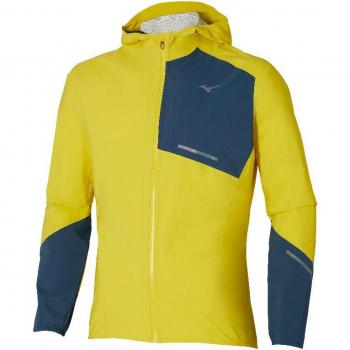 Chaqueta de Trail Mizuno Impermeable 20K ER Hombre Amarillo Azul