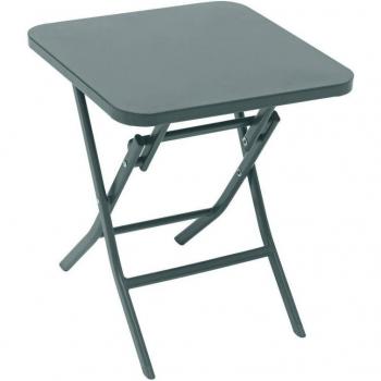 Mesa Auxiliar Cuadrada Plegable de Jardín en Acero Verde Jade - 40 x 40 cm - Línea Greensboro
