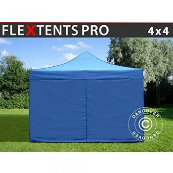 Carpa Plegable Rápida FleXtents PRO 4x4m Azul Impermeable con 4 Lados