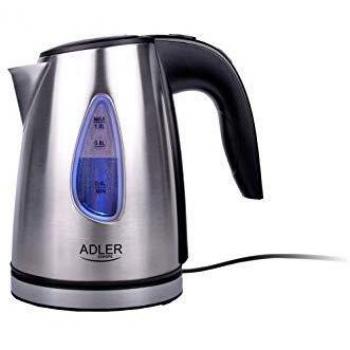 Adler AD1203 hervidor de Agua, 1500 W, 1 Liter, Acero Inoxidable, Plata