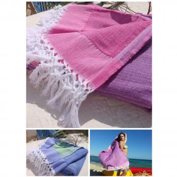 Fouta Toalla Hammam ANEMON | Toalla de Baño XL, ideal para La Playa, Piscina, Baño Turco o la Sauna | 100 x 185 cm, 100% Algodón | Diseño Exclusivo de ZusenZomer