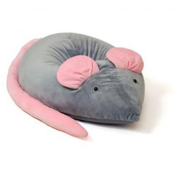 Sako bolso puf Mouse gris-rosa L 110 x 80 cm