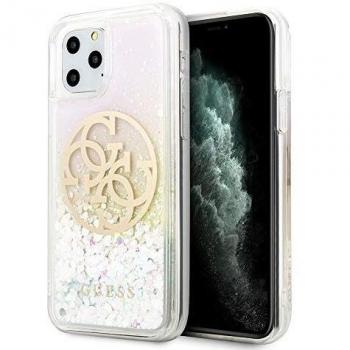 Funda Guess Guhcn58lgirgp para Móvil iPhone 11 Pro, diseño de círculos plateados con glitter y efecto líquido gradient