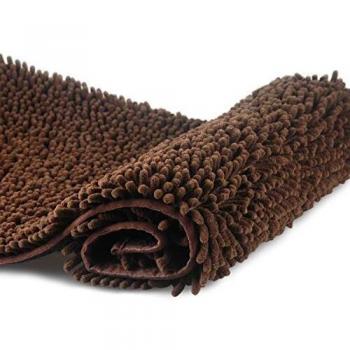 FCSDETAIL Alfombras de Baño de Pelo Largo Antideslizantes 50X80 cm, Tapete para el Piso Lavable a Máquina con Microfibra de Chenilla Absorbente de Agua Suave para Bañera, Ducha y Baño