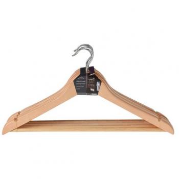 Percha de madera de eucalipto (set de 6 unidades) 44x23x12cm