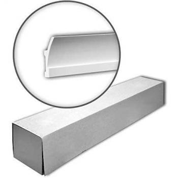 Caja de 8 piezas de cornisa de poliestireno, 16 m, blanca y pretratada para iluminación indirecta