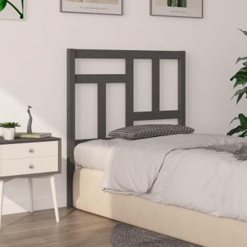 Cama de cabecera gris 80,5x4x100 cm madera maciza de pino