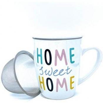 Taza porcelana con filtro cupcakes 2 modelos- mide 12,5 x 11 x 8,5 cm aprox. 1 UNIDAD ALEATORIA