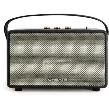 Altavoz Portátil Retro Bluetooth 5.2 USB AUX 40W Diseño de Madera y Cuero